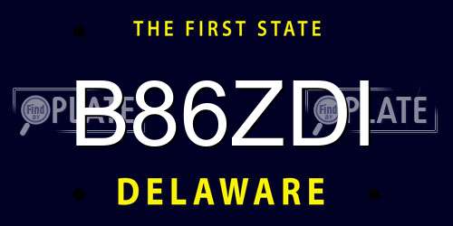 B86ZDI Delaware License Plate
