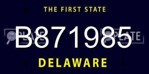 B871985 Delaware License Plate