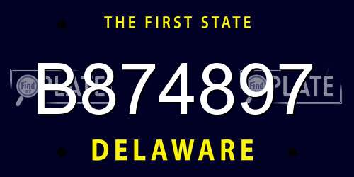 B874897 Delaware License Plate