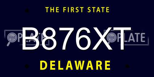 B876XT Delaware License Plate