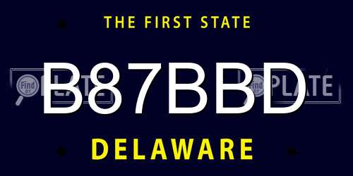 B87BBD Delaware License Plate