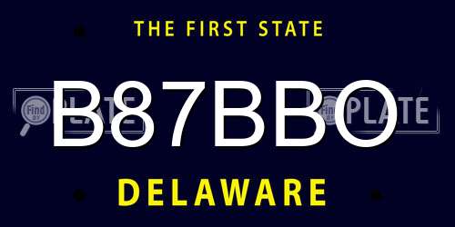 B87BBO Delaware License Plate