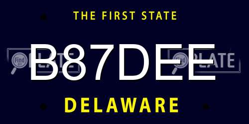 B87DEE Delaware License Plate