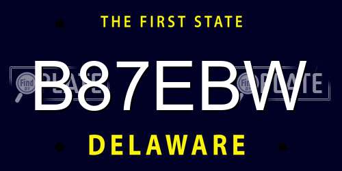 B87EBW Delaware License Plate