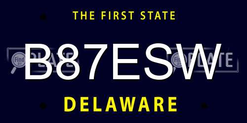 B87ESW Delaware License Plate