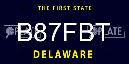 B87FBT Delaware License Plate