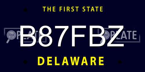 B87FBZ Delaware License Plate