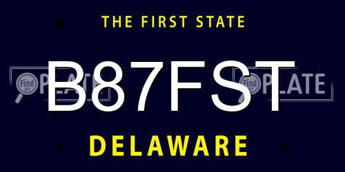B87FST Delaware License Plate