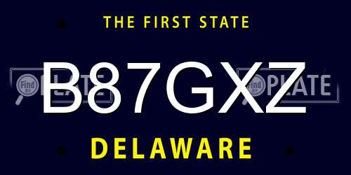 B87GXZ Delaware License Plate