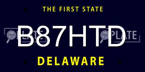 B87HTD Delaware License Plate