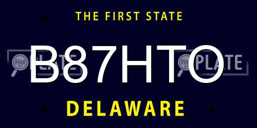 B87HTO Delaware License Plate