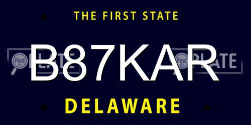 B87KAR Delaware License Plate