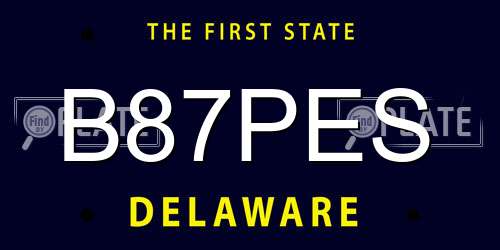B87PES Delaware License Plate