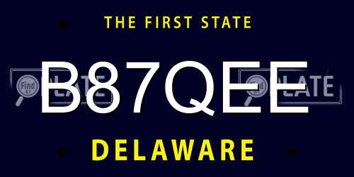 B87QEE Delaware License Plate