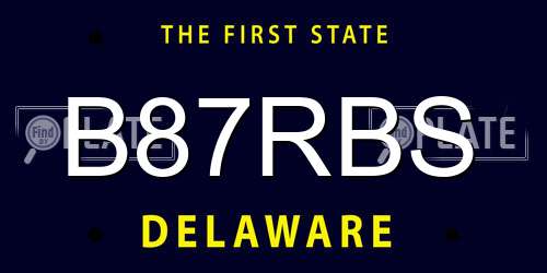 B87RBS Delaware License Plate