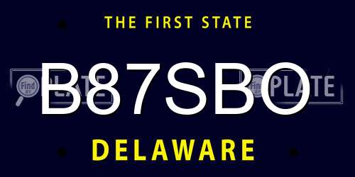 B87SBO Delaware License Plate