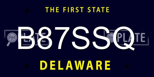 B87SSQ Delaware License Plate