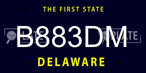 B883DM Delaware License Plate