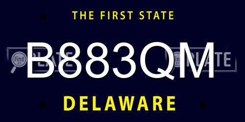 B883QM Delaware License Plate