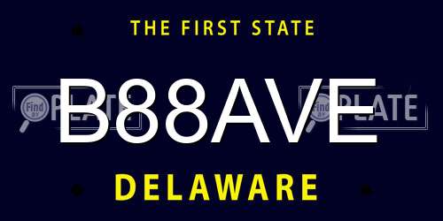 B88AVE Delaware License Plate