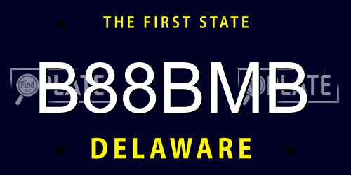 B88BMB Delaware License Plate