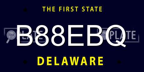 B88EBQ Delaware License Plate