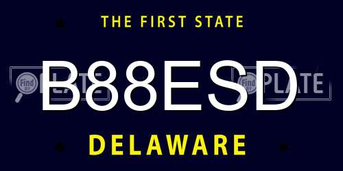 B88ESD Delaware License Plate