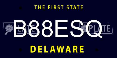 B88ESQ Delaware License Plate