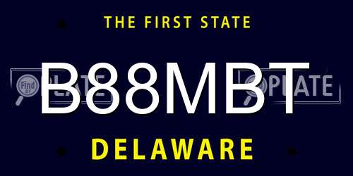 B88MBT Delaware License Plate