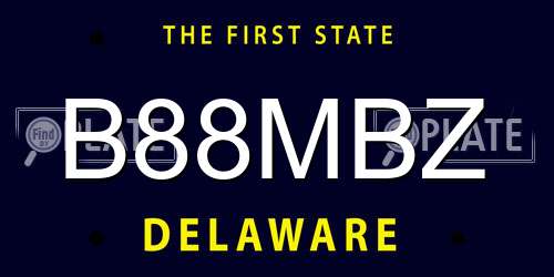 B88MBZ Delaware License Plate