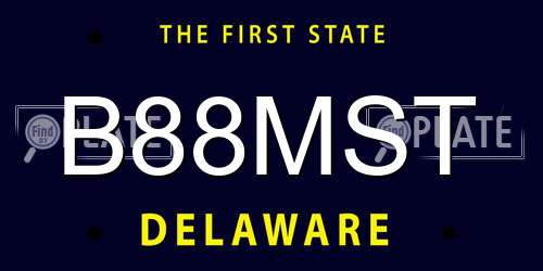 B88MST Delaware License Plate