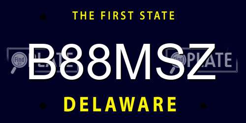 B88MSZ Delaware License Plate