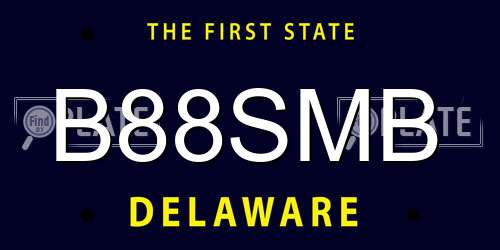 B88SMB Delaware License Plate