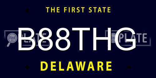 B88THG Delaware License Plate
