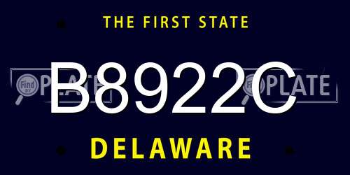 B8922C Delaware License Plate