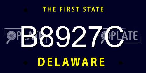 B8927C Delaware License Plate