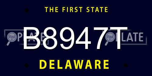 B8947T Delaware License Plate