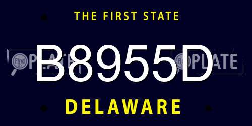 B8955D Delaware License Plate