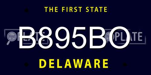 B895BO Delaware License Plate