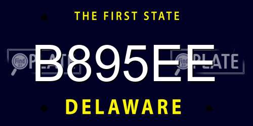 B895EE Delaware License Plate