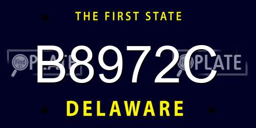 B8972C Delaware License Plate