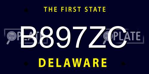 B897ZC Delaware License Plate