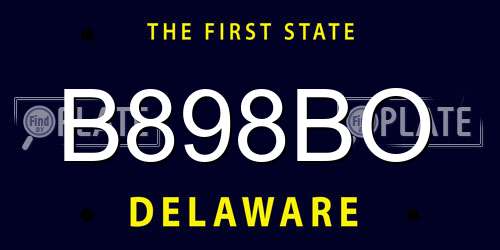 B898BO Delaware License Plate