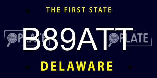 B89ATT Delaware License Plate