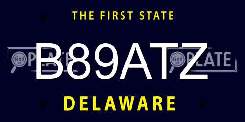 B89ATZ Delaware License Plate