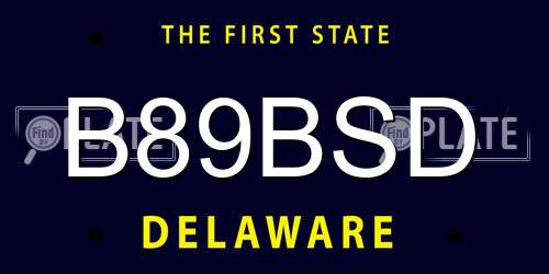B89BSD Delaware License Plate