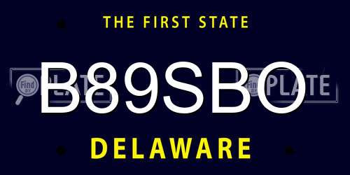 B89SBO Delaware License Plate