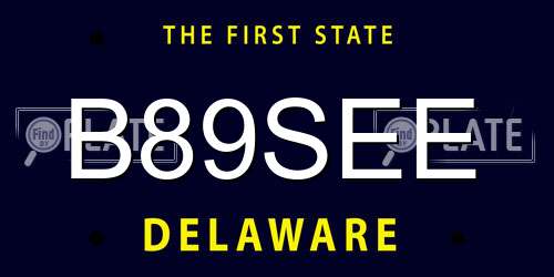 B89SEE Delaware License Plate