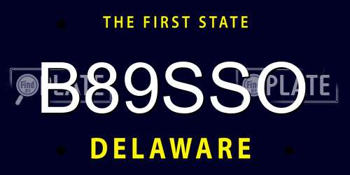 B89SSO Delaware License Plate