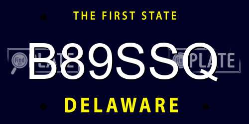 B89SSQ Delaware License Plate